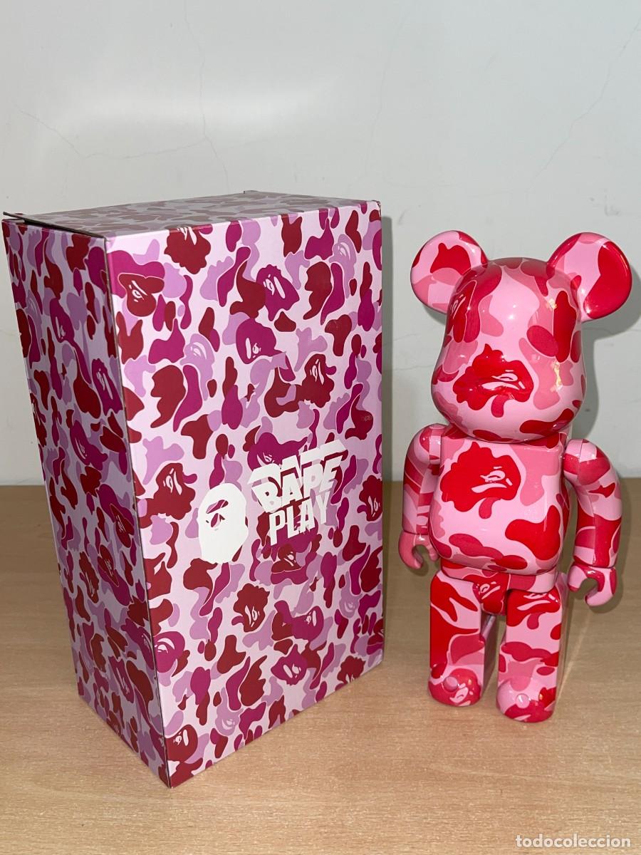 Figuras de Goma y PVC: Figura Bearbrick camuflaje Rojo Rosa 400% 28cm Medicom Toy con caja Red Pink Camo