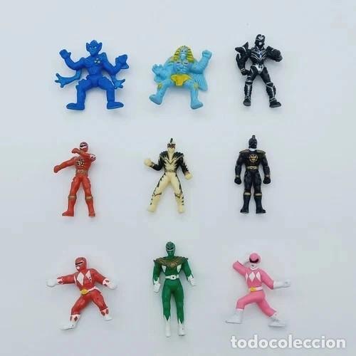 Figuras de Goma Kinder: Lot 9 Mini pvc mu&ntilde;ecos Power Rangers 1995 KINDER ferrero vintage official SABAN