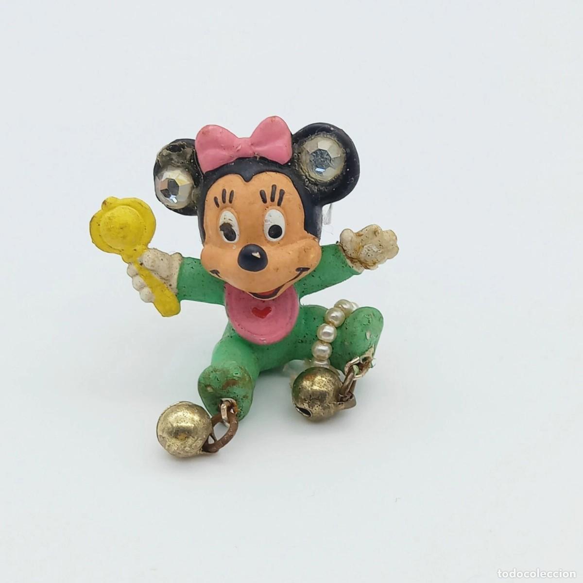 Figuras de Goma y PVC: PVC mu&ntilde;eco Baby Minnie Mouse Disney 1985 Bully made in Germany broche vintage bullyland