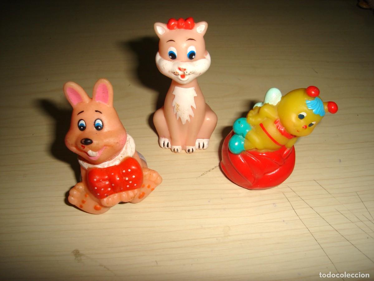 Figuras de Borracha e PVC: Lote figura animales sacapuntas de goma pvc a&ntilde;os 80