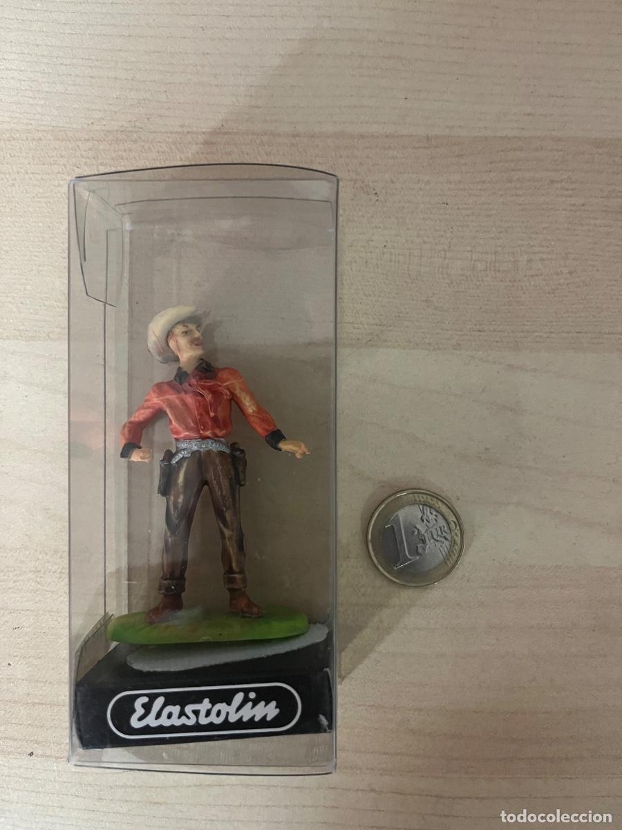 Figuras de Goma y PVC: Vaquero original Elastolin con su caja de presentaci&oacute;n a&ntilde;os 70/80 original