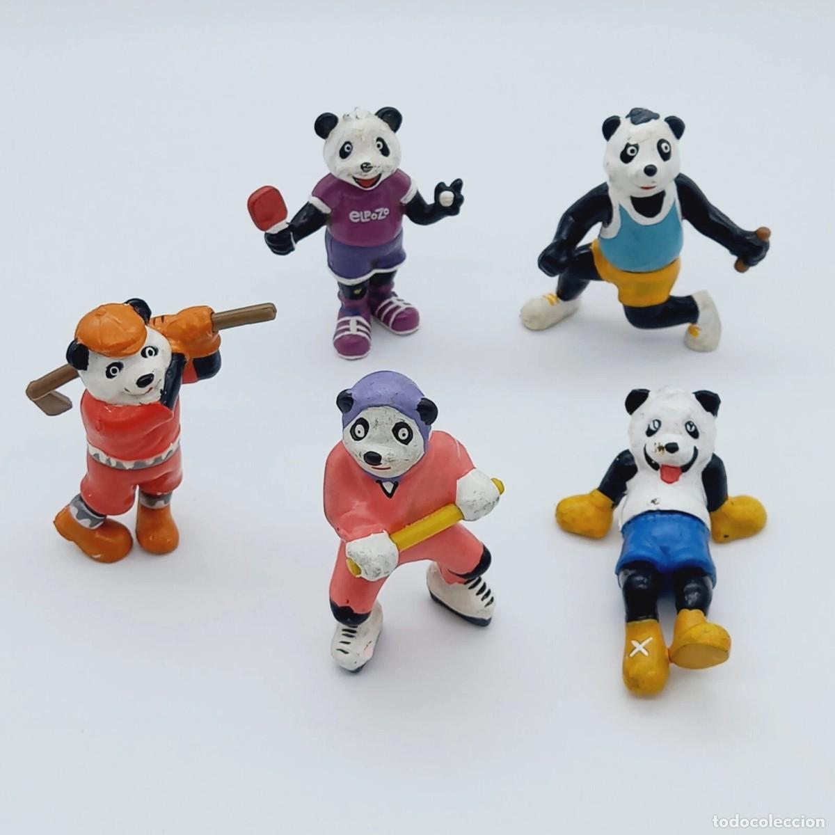 Gummi- und PVC-Figuren: Lote 5 Promotional mu&ntilde;ecos PVC SPAIN Embutidos El Pozo Bear Oso osos Panda pandas 1992