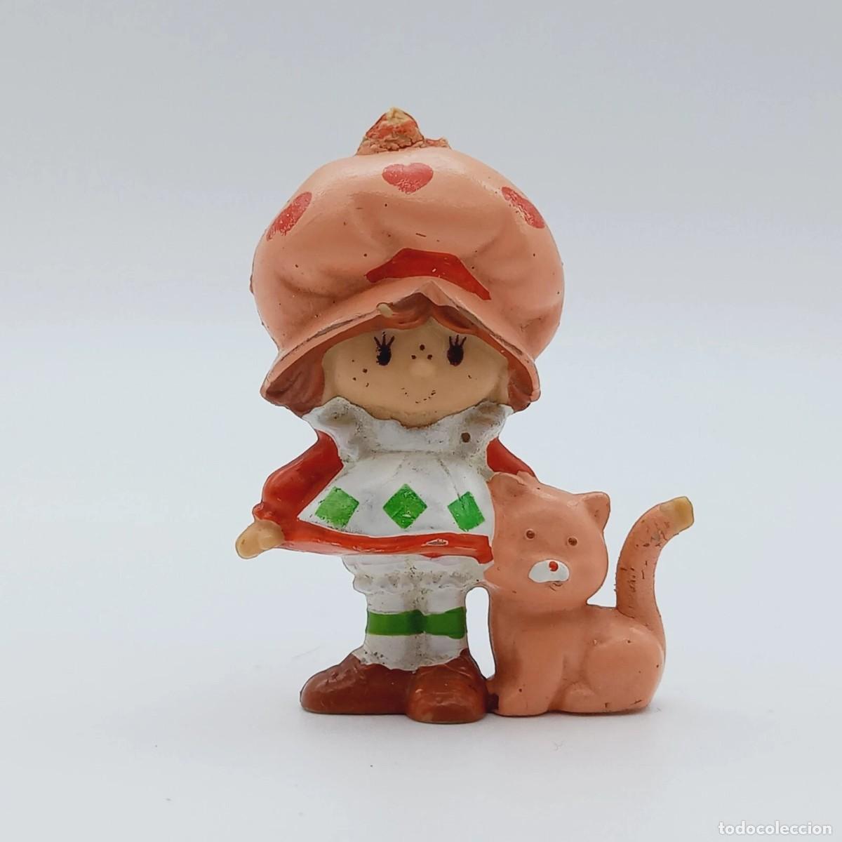 Figuras de Goma y PVC: mu&ntilde;eco Figure PVC Strawberry Shortcake Fresita Rosita Cat Custard vintage 80s tarta de fresa