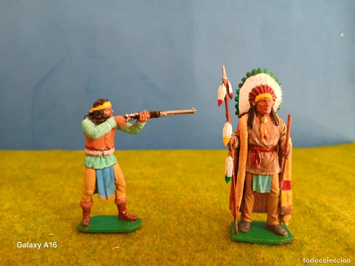 Figuras de Goma y PVC: SOLDADOS DE PLASTICO APACHES 3d 6,5 cm NUEVOS
