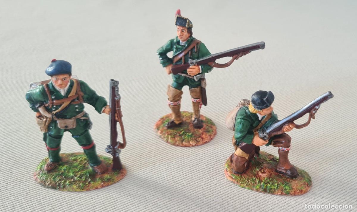 Figuras de Goma y PVC: 1/32 Armies in Plastic French & Indian War ref. 5549 3 Roger's Rangers BIEN PINTADOS Y BARNIZADOS