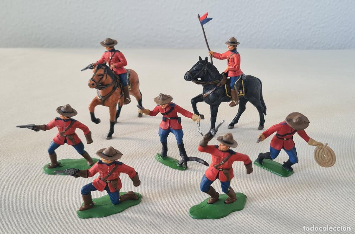 Figuras de Goma y PVC: 1/32 REAMSA LOTE DE POLICIA MONTADA DEL CANADA REPINTADOS EN BUENA CALIDAD