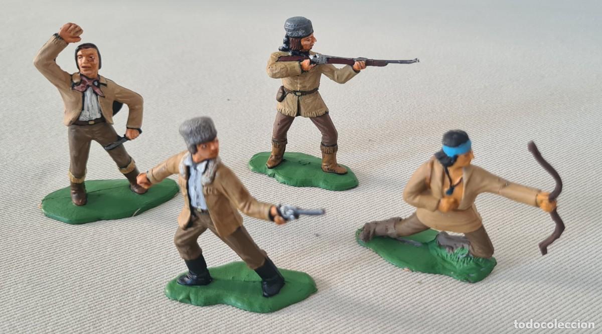 Figuras de Goma y PVC: 1/32 REAMSA LOTE DE 4 TRAMPEROS REPINTADOS EN BUENA CALIDAD