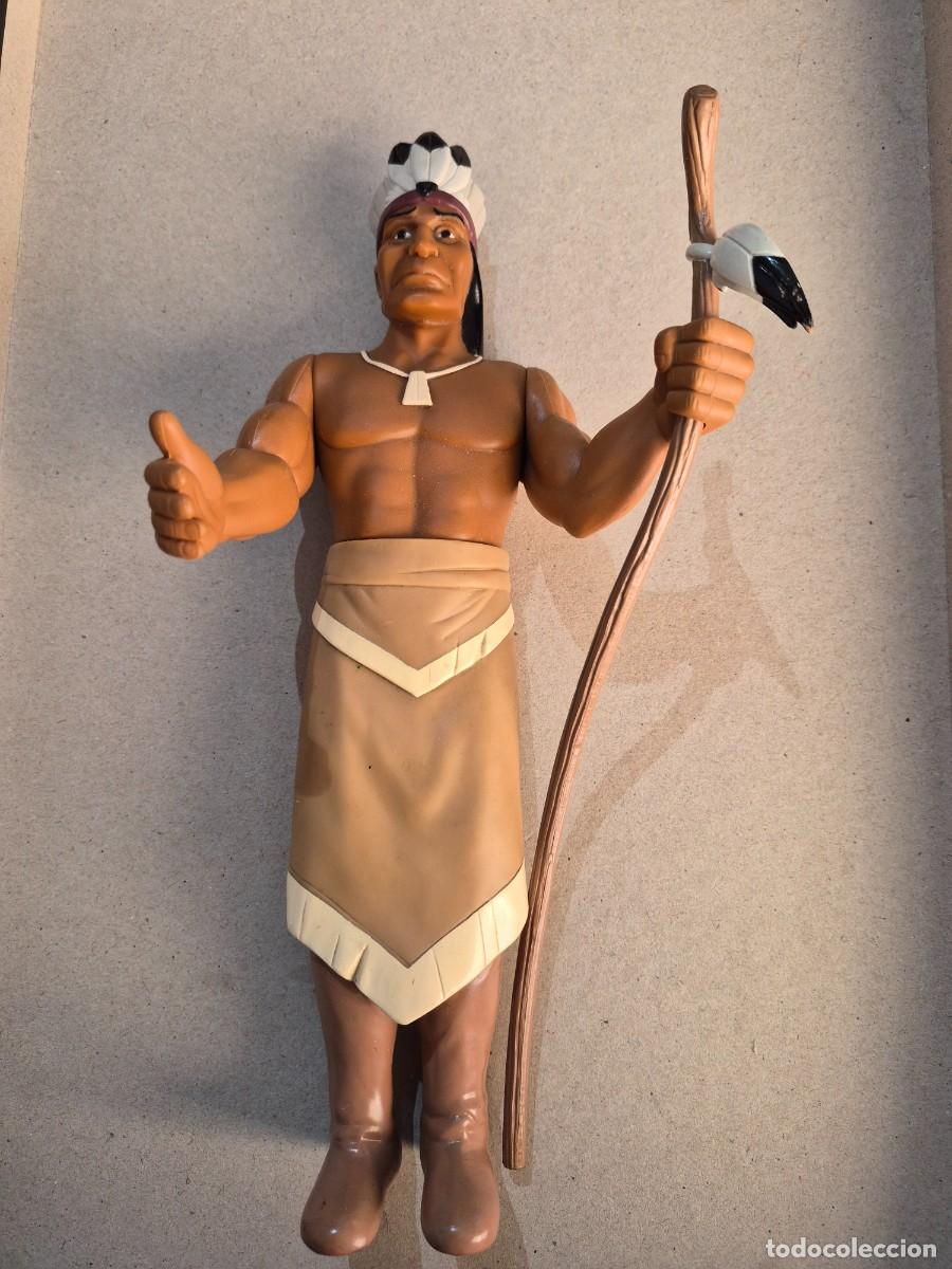 Figuras de Goma y PVC: Mu&ntilde;eco de goma jefe indio pocahontas
