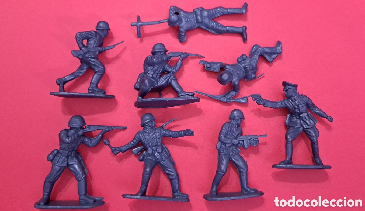 Figuras de Goma y PVC: Lote soldados pl&aacute;stico 5 cm