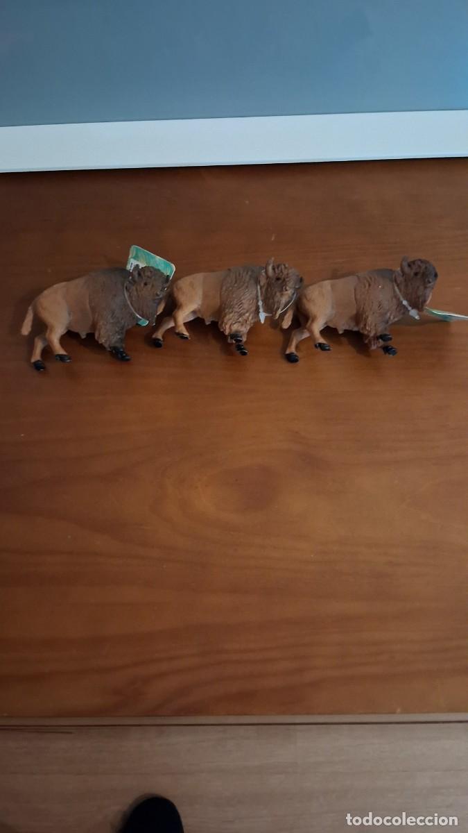 Figuras de goma y PVC: 3 B&uacute;falos del Oeste Americano - Foto 2
