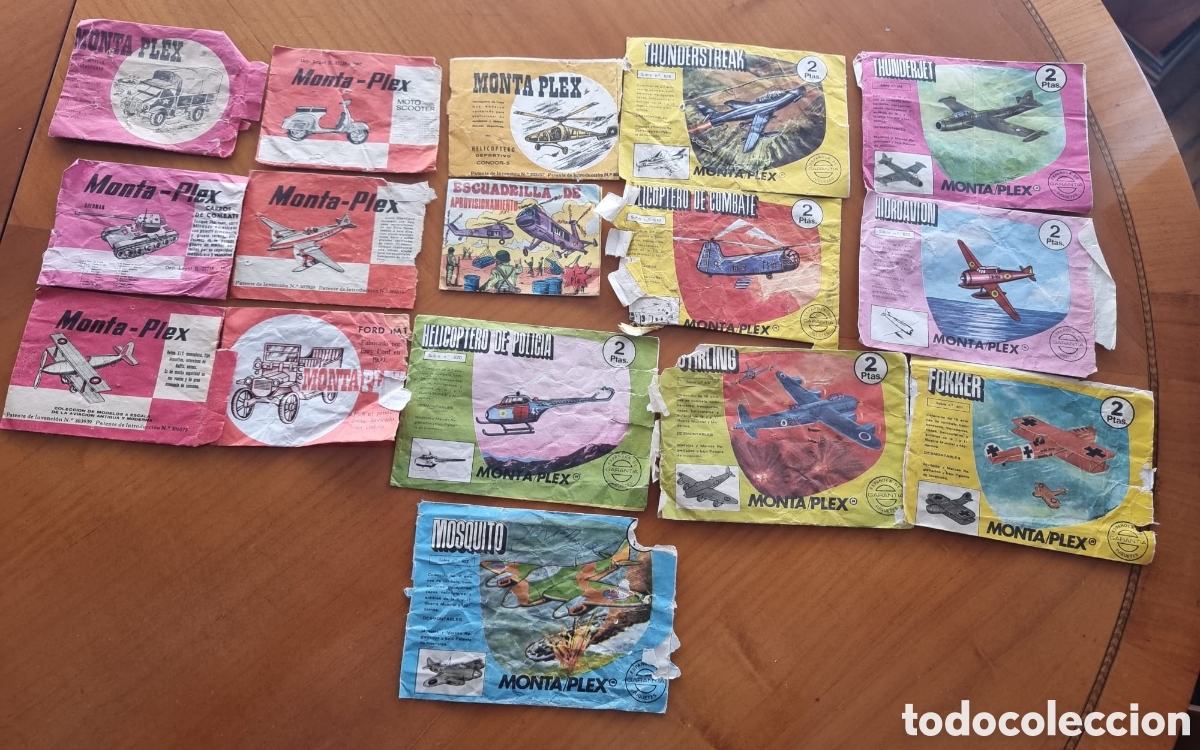 Figuras de Goma y PVC: Montaplex lote de sobres vac&iacute;os originales ved fotos