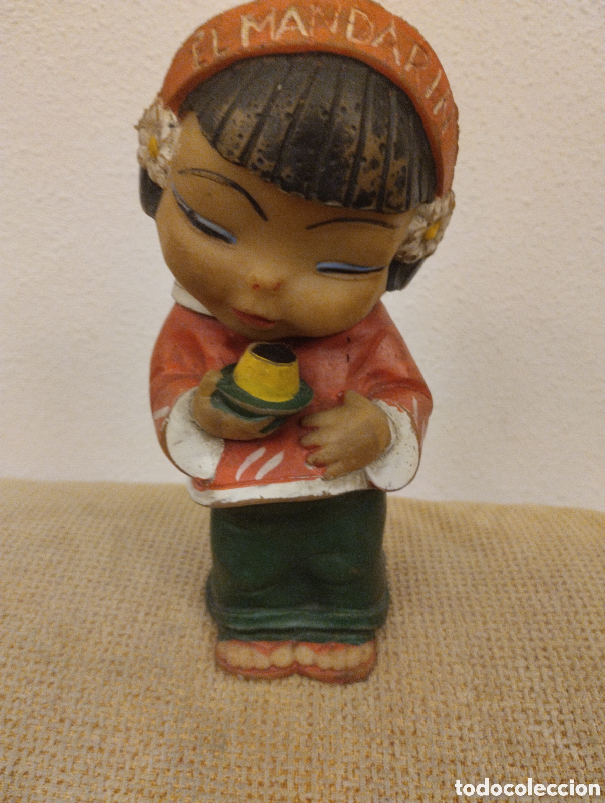 Figuras de Goma y PVC: Mu&ntilde;eco antiguo goma Flan El Mandarin