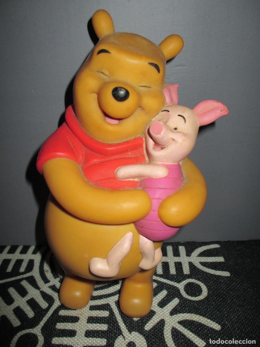 Figuras de goma y PVC: 439- Dispensador Jab&oacute;n Winnie the Pooh y Piglet Vintage - Disney (Excelente Estado)