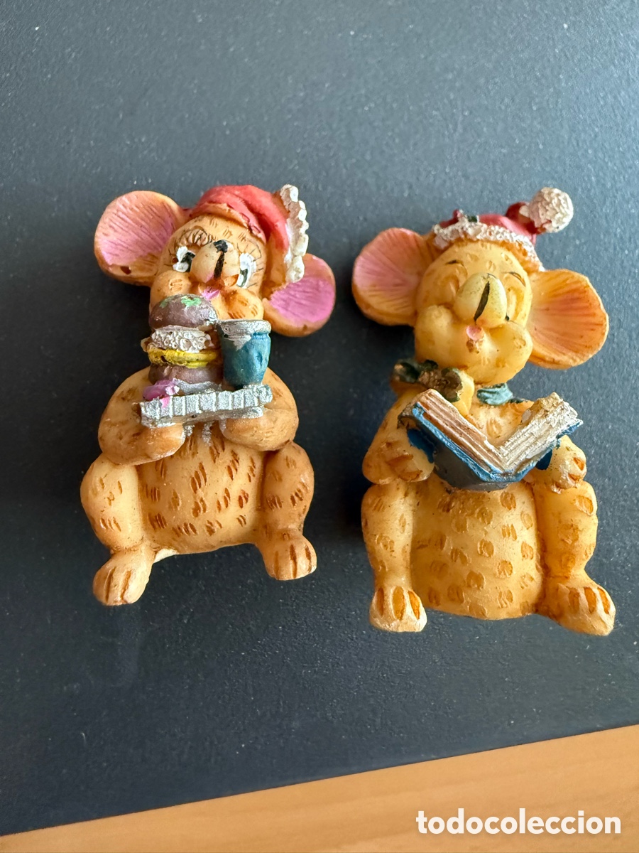 Figuras de Goma y PVC: 2 FIGURAS RATONES. RESINA. 5 cm