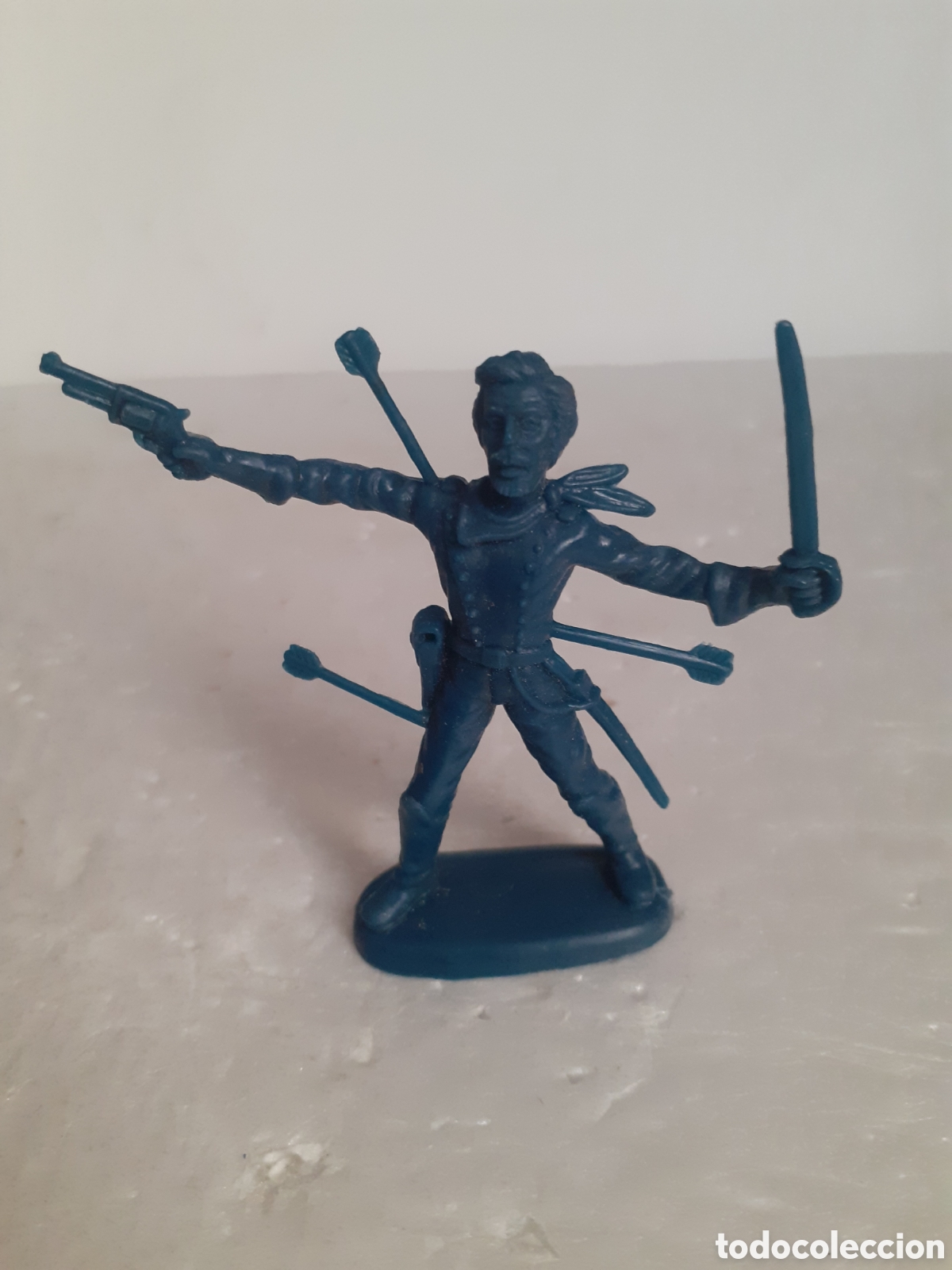Figuras de Goma y PVC: FIGURA PLASTICO GENERAL CUSTER LITTLE BIG HORN RARA ATLANTIC REAMSA JECSAN