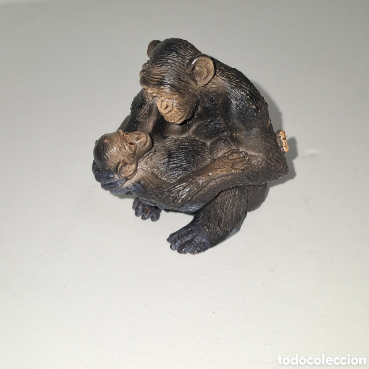 Figuras de Goma y PVC: MONA CHIMPANC&Eacute; CON SU CRIA FIGURA DE PVC MADE IN GERMANY SCHLEICH SERIE ANIMALES SALVAJES ZOO SAFARI
