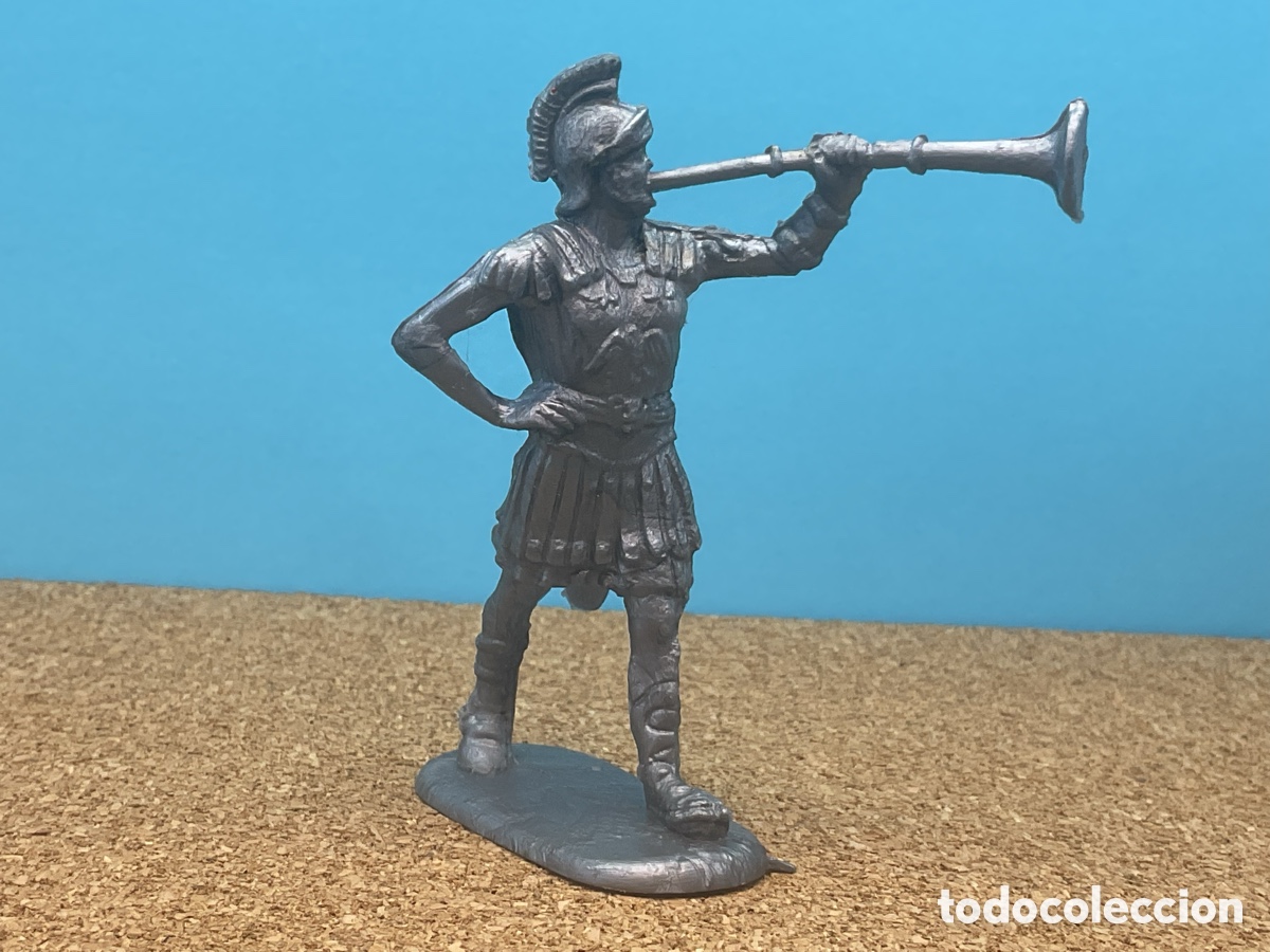Figuras de Goma y PVC: ANTIGUA FIGURA EN PLASTICO MONOCOLOR DE LEGIONARIO ROMANO CON TROMPETA.