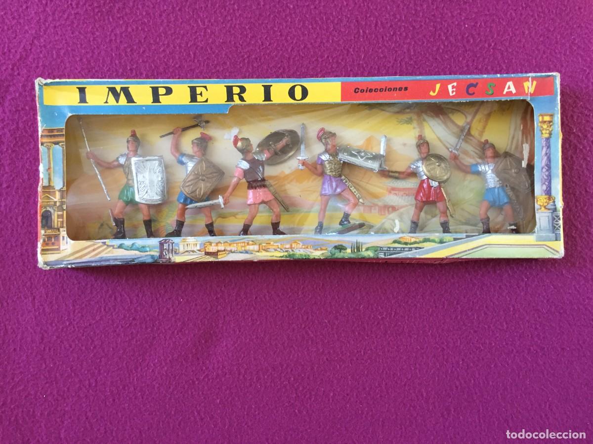 Figuras de Goma y PVC: JECSAN : CAJA COMPLETA DEL IMPERIO ROMANO - 6 FIGURAS DE ROMANOS EN PLASTICO FLEXIBLE DE 1963