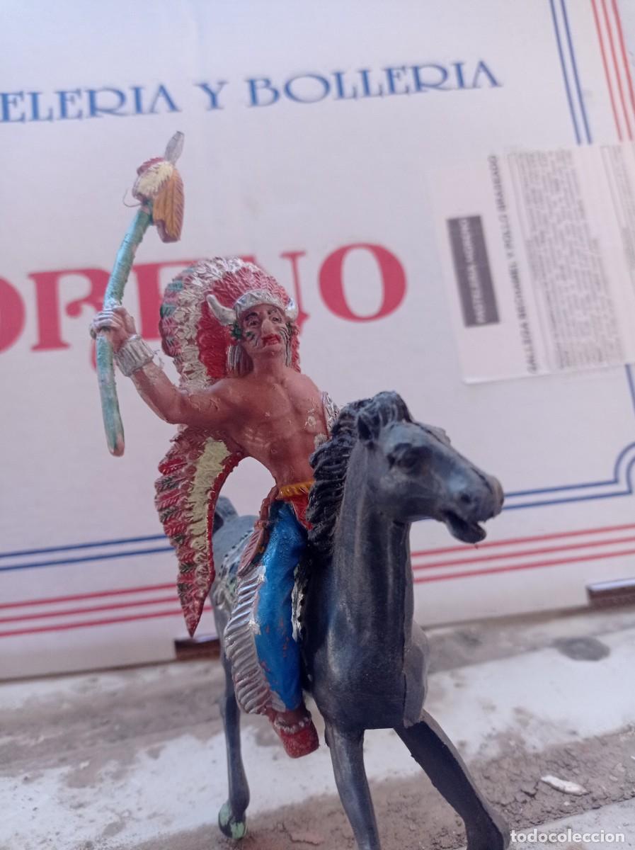 Figuras de Goma y PVC: Jefe indio con caballo de lafredo