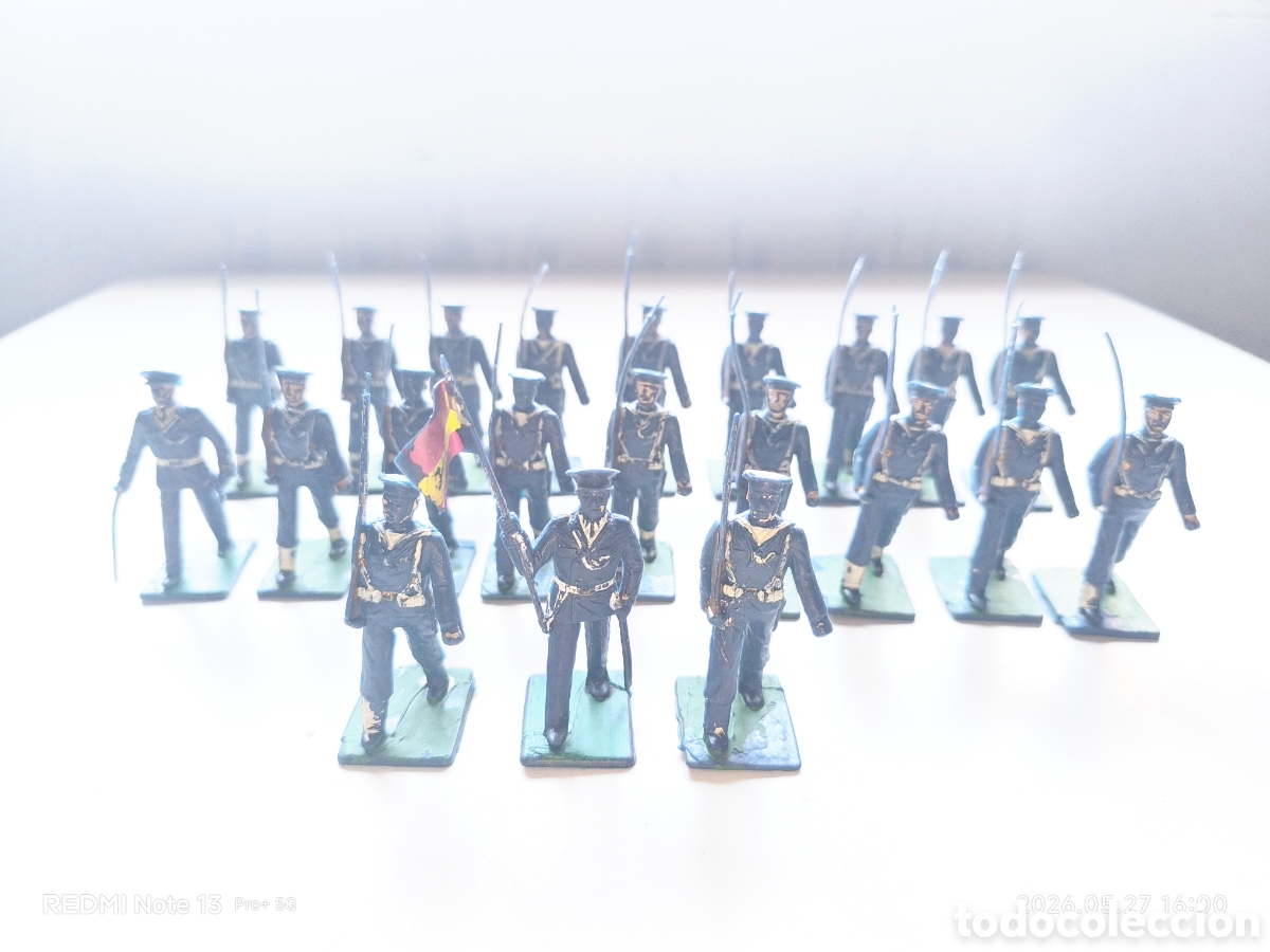 Figuras de Goma y PVC: Infanter&iacute;a de la marina espa&ntilde;ola 21 figuras reamsa antiguas