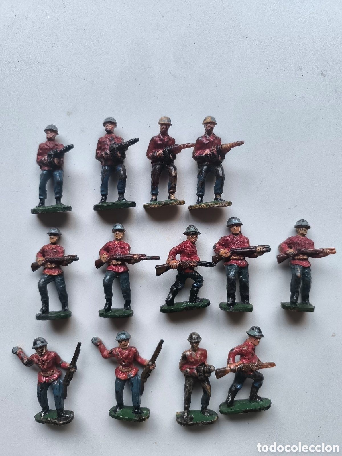 Figuras de Goma y PVC: Lote soldados Mairza 13unid a&ntilde;os 50