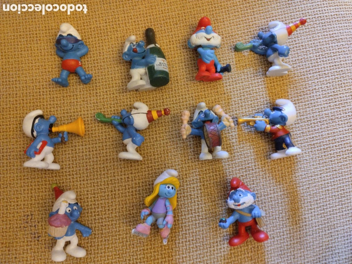 Figuras de Goma y PVC: Lote mu&ntilde;ecos goma Pitufos