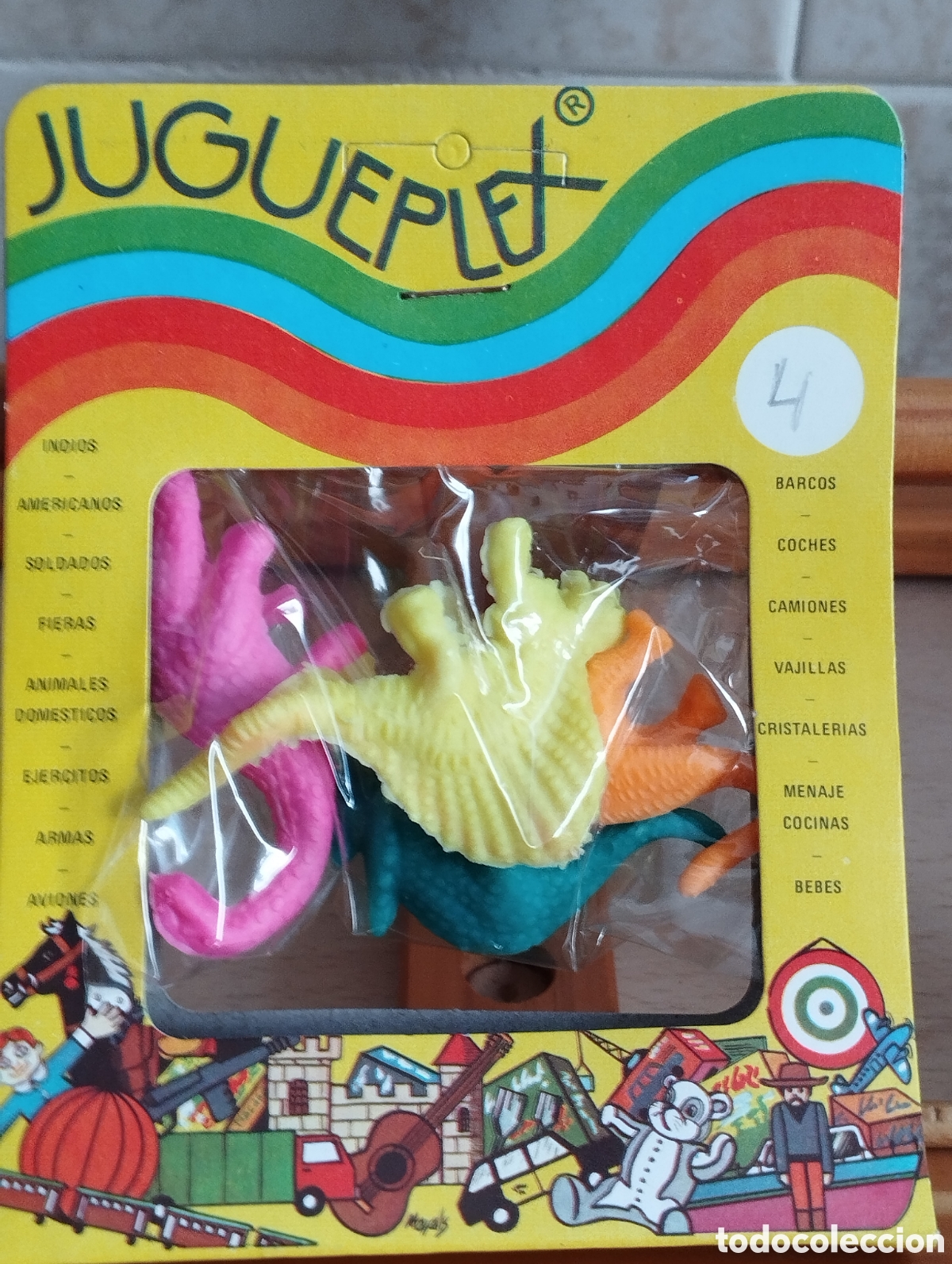 Figuras de Goma y PVC: FIGURAS DINOSAURIOS JUGUEPLEX MONTAPLEX 4 UNIDADES