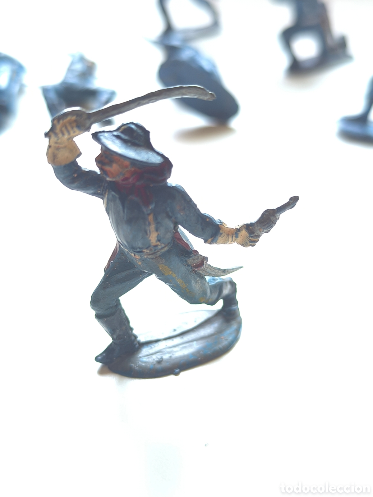 Figuras de Goma y PVC: Antigua Figura del Oeste en Goma . Pech Hermanos. Serie Yankis y Sudistas. A&ntilde;os 50