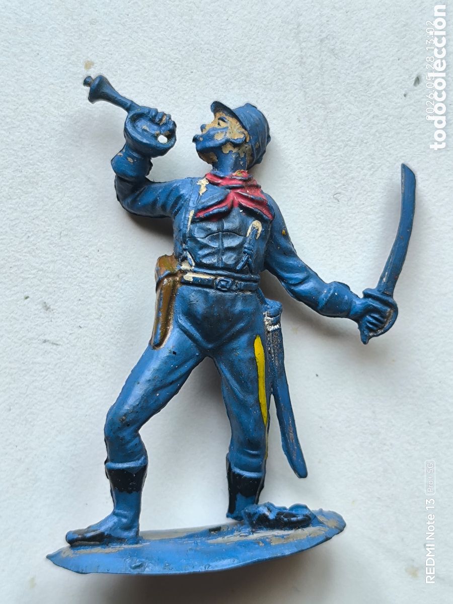 Figuras de Goma y PVC: Soldado conferedado pech serie azul 1956 tobillo partido