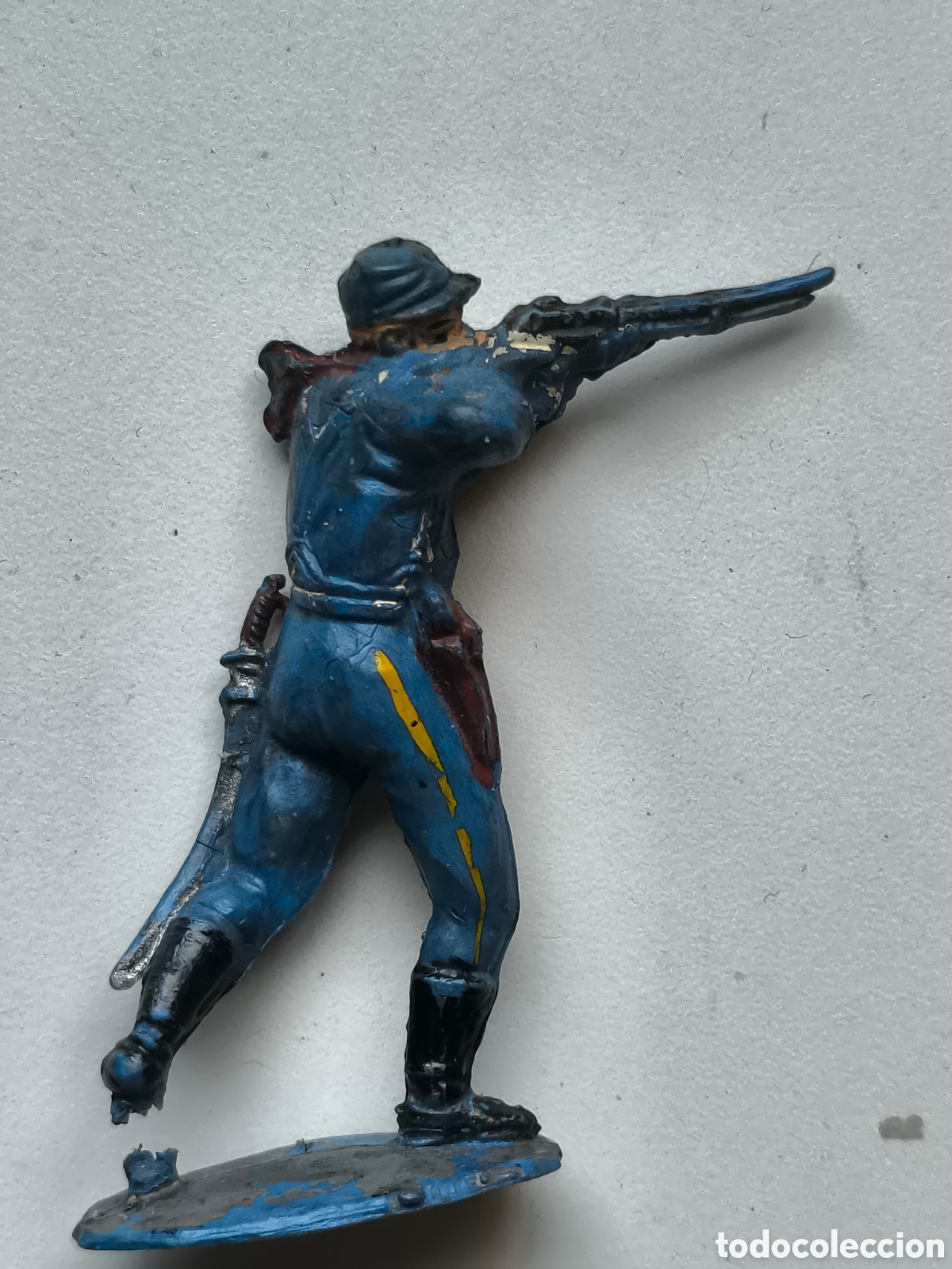 Figuras de Goma y PVC: Soldado conferedado pech serie azul pie partido