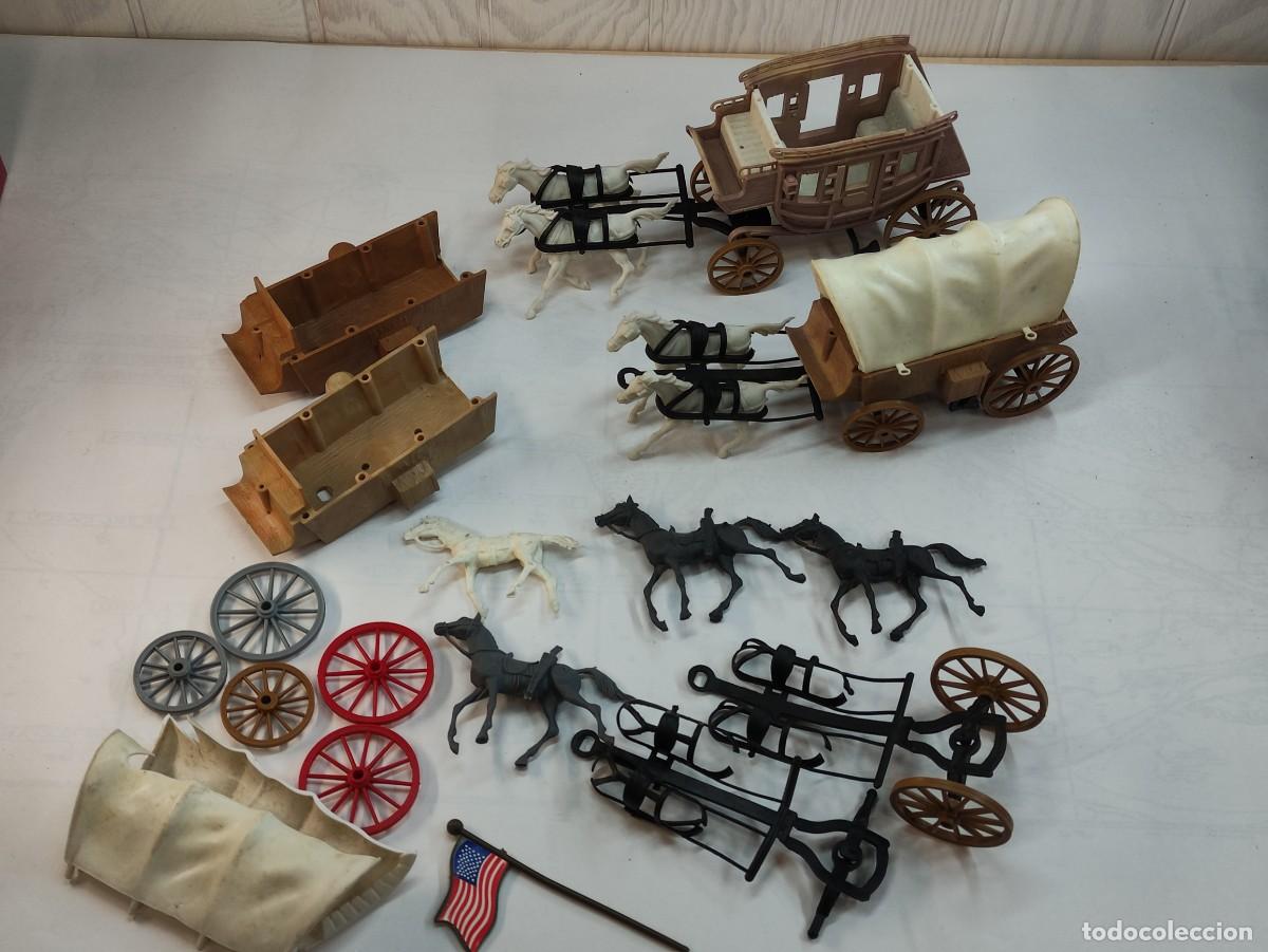 Figuras de Goma y PVC: Lote Comansi dilig&egrave;ncia carruaje caballos