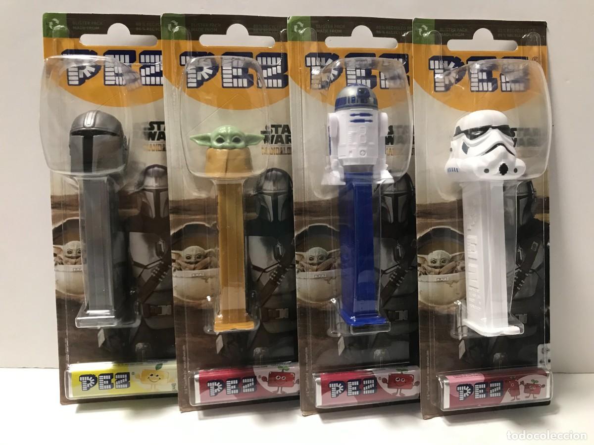Figuras de Goma y PVC Dispensador PEZ: DISPENSADOR PEZ STAR WARS MANDALORIAN, COMPLETO