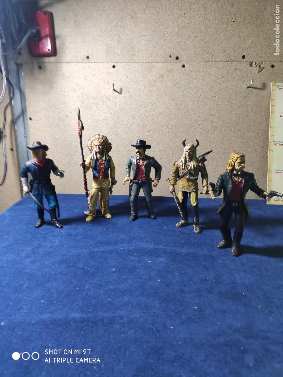 Rubber and PVC Figures: comansi wild west lote de 5 figuras