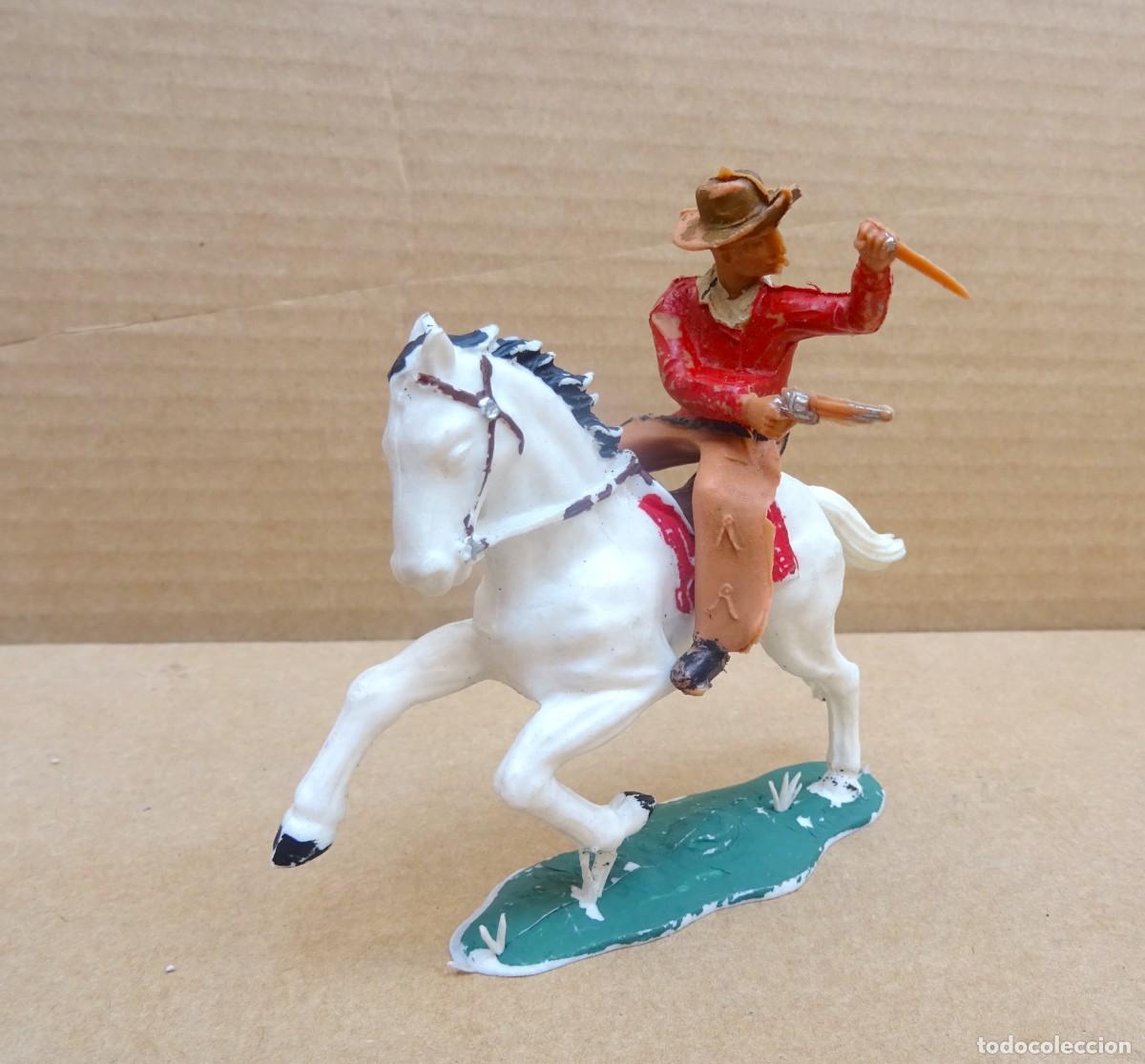 Gummi- und PVC-Figuren: REAMSA COWBOY CON CABALLO ASALTO DILIGENCIA FIGURA 2