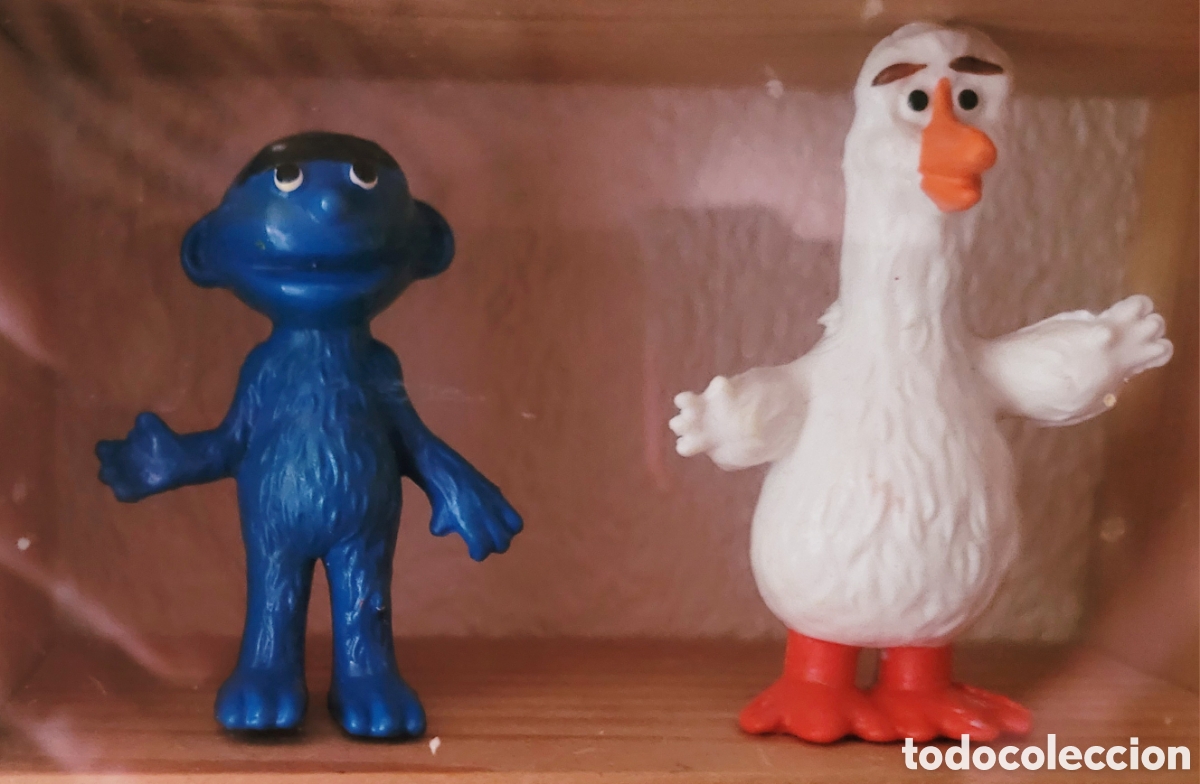 Figuras de Goma y PVC: MUY DIFICIL: Lote completo 2 figuras pvc goma 1, Rue S&eacute;same Mordicus + Toccata marca Delacoste 1978