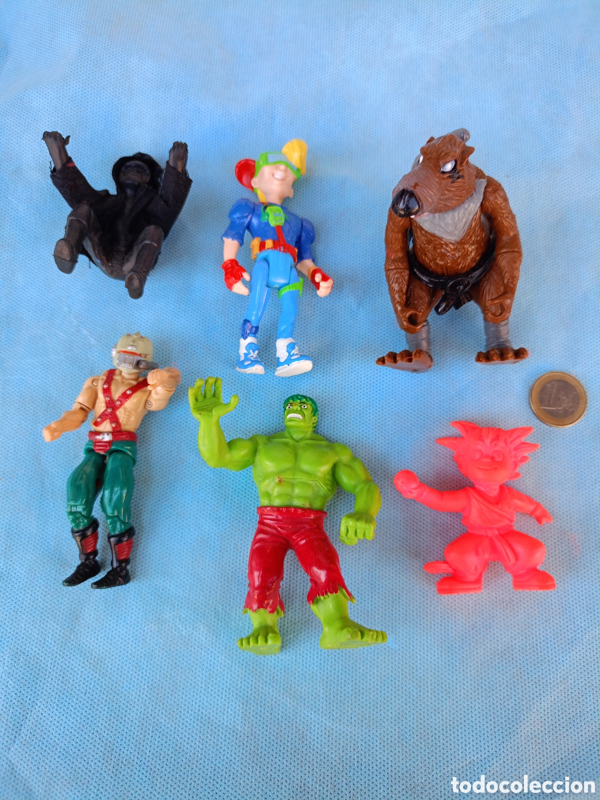 Rubber and PVC Figures: LOTE DE 6 MU&Ntilde;ECOS PL&Aacute;STICO GOMA.