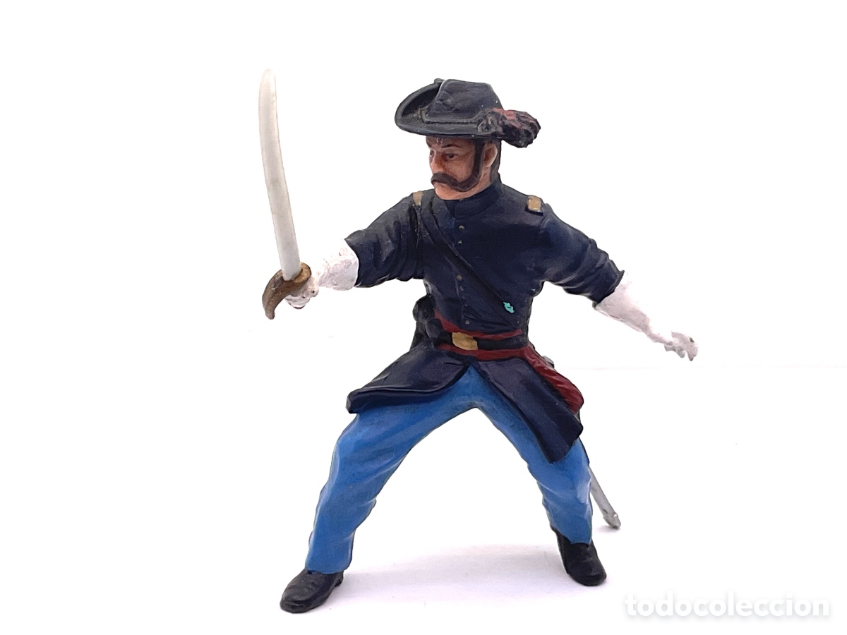 Figuras de Goma y PVC: Figura de Oficial Nordista. Guerra de Secesi&oacute;n. Marca Papo 1999. Descatalogada