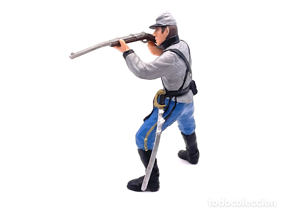 Figuras de Goma y PVC: Figura de Soldado Confederado / Sudista . Guerra de Secesi&oacute;n. Marca Papo 1999. Descatalogada