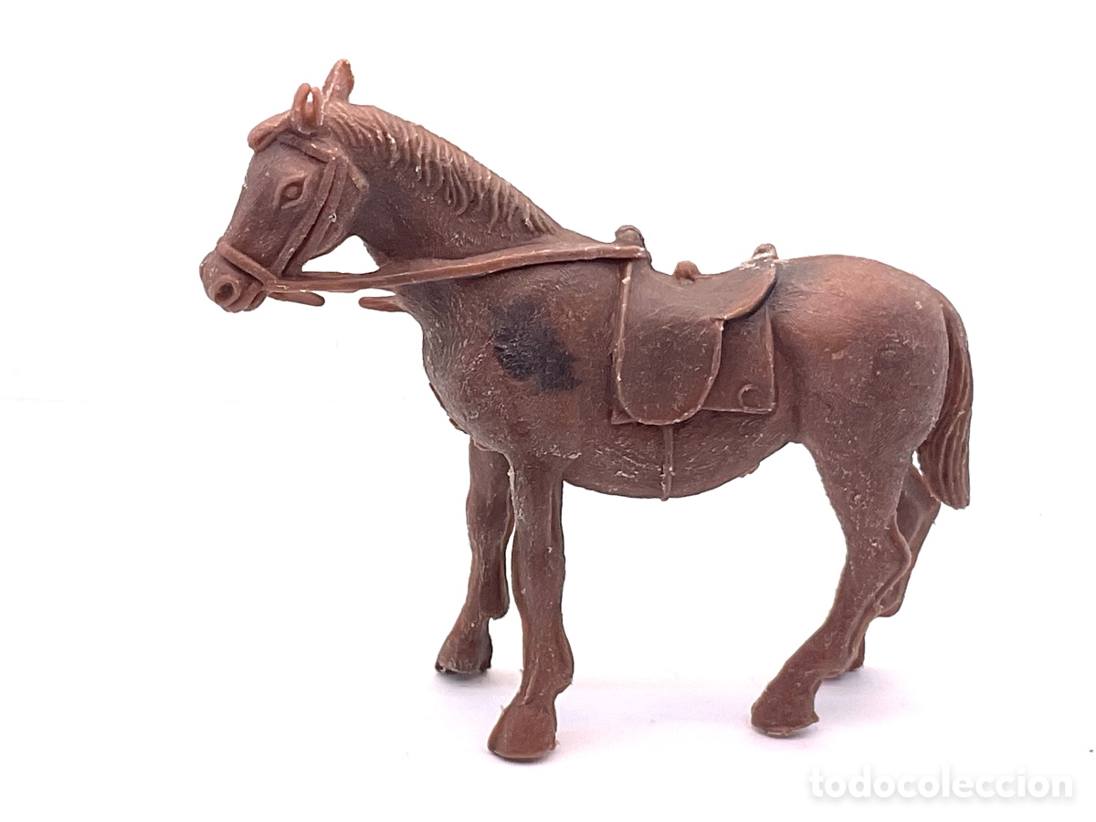 Figuras de Goma y PVC: Antigua Figura del Oeste en Pl&aacute;stico. Caballo Pech.