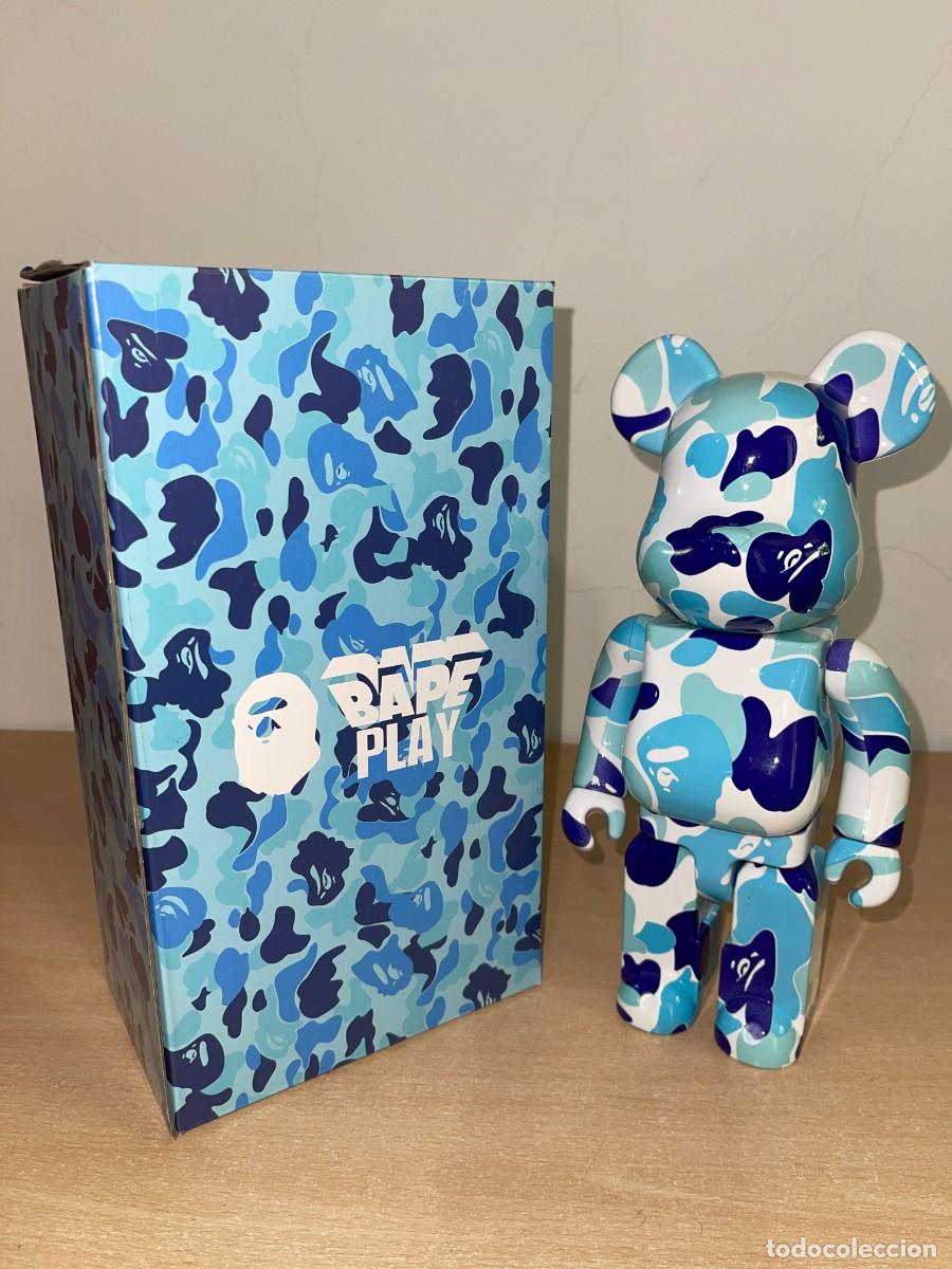 Rubber and PVC Figures: Bearbrick camuflaje Azul 400% 28cm Medicom Toy con caja