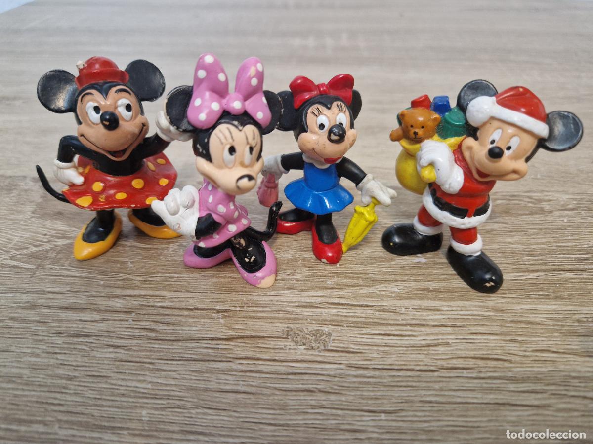 Figuras de Goma y PVC: lote 4 antigua figura de goma pvc Bullyland walt disney Mickey Minnie mouse papa noel