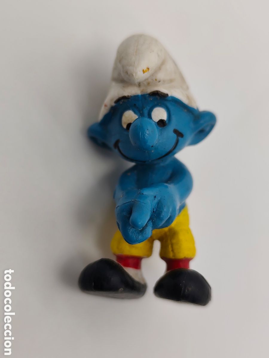 Figuras de Goma y PVC: Figura Antigua- pitufo - Germany
