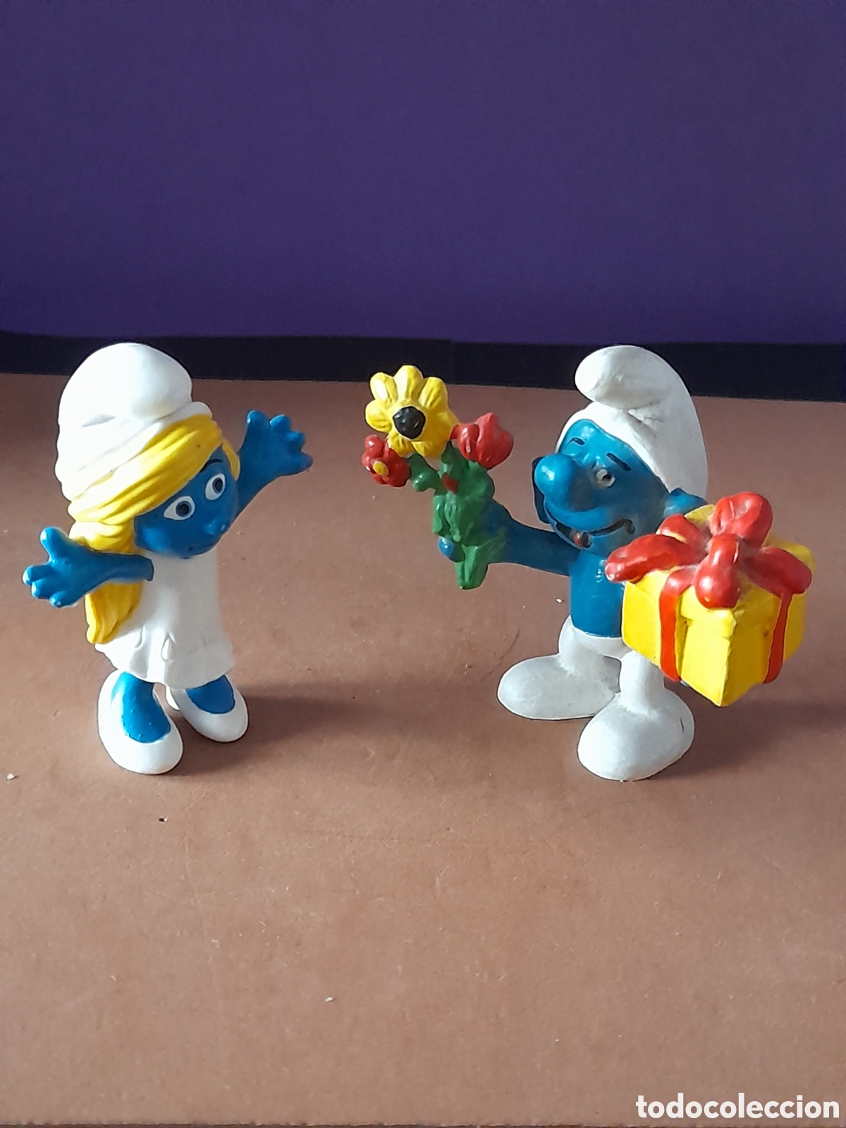 Figuras de Goma y PVC: Los pitufos, figuras pvc, pitufos enamorados