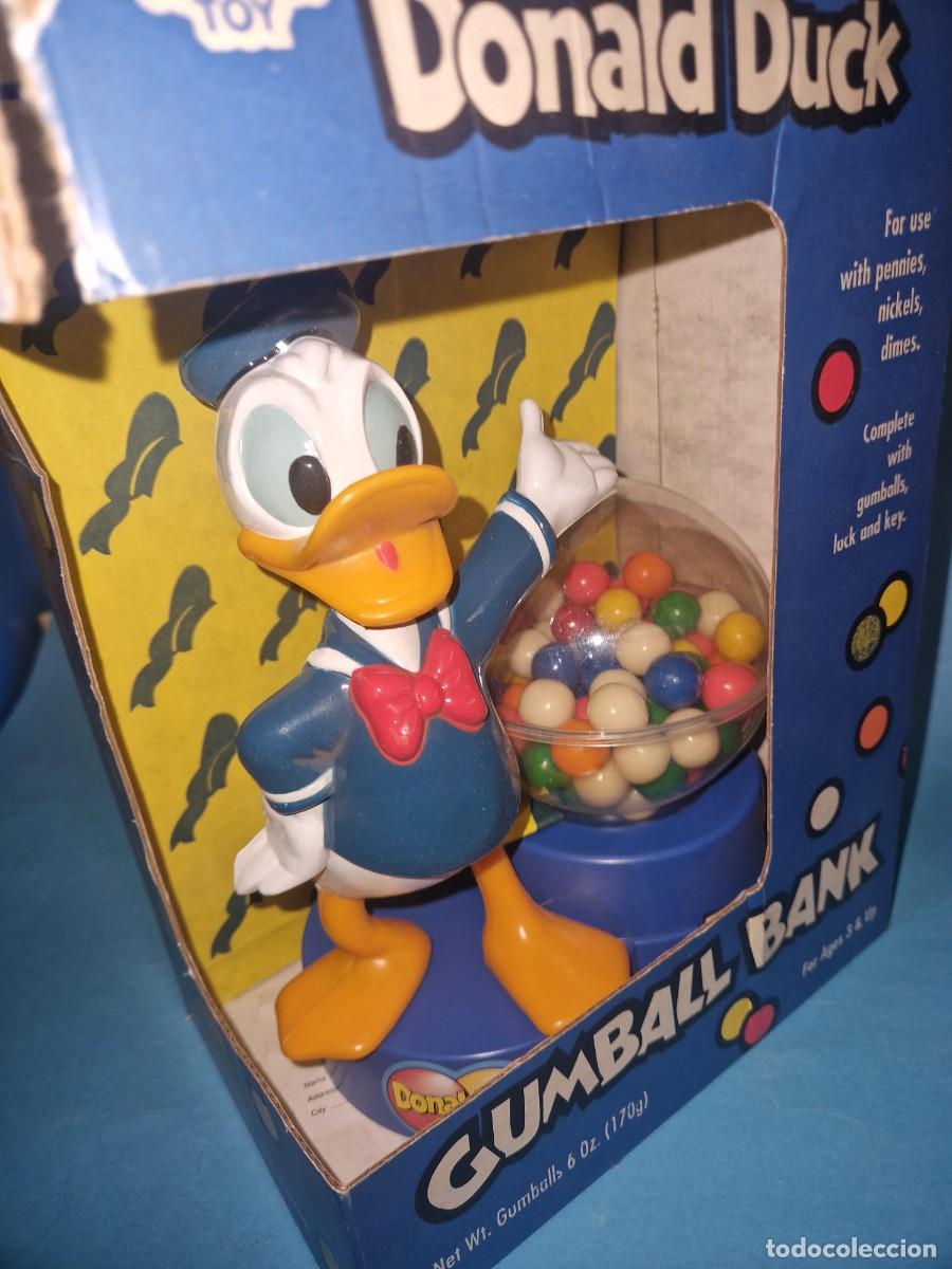 Rubber and PVC Figures: PATO DONALD - GUMBALL BANK - ANTIGUA FIGURA PATO DONALD CON BOLAS DE CHICLE - TIM MME TOY