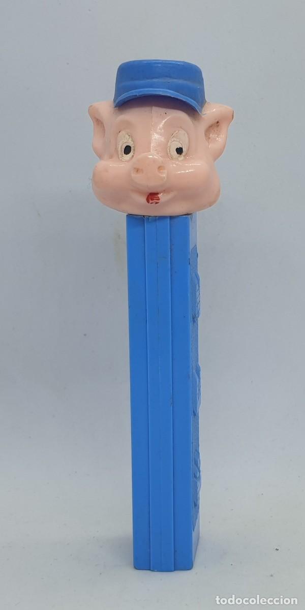 Figuras de Goma y PVC Dispensador PEZ: Dispensador Pez A&ntilde;os 70, los tres cerditos sin pies Made in Austria
