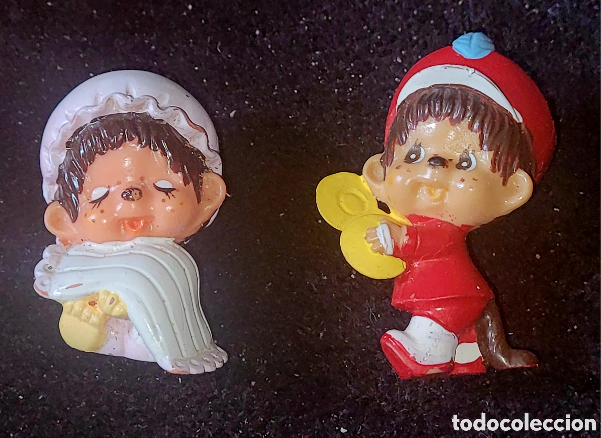 Figuras de Goma y PVC: Bonito lote 2 figuras pvc goma Monchichi marca Sekiguchi a&ntilde;o 1979
