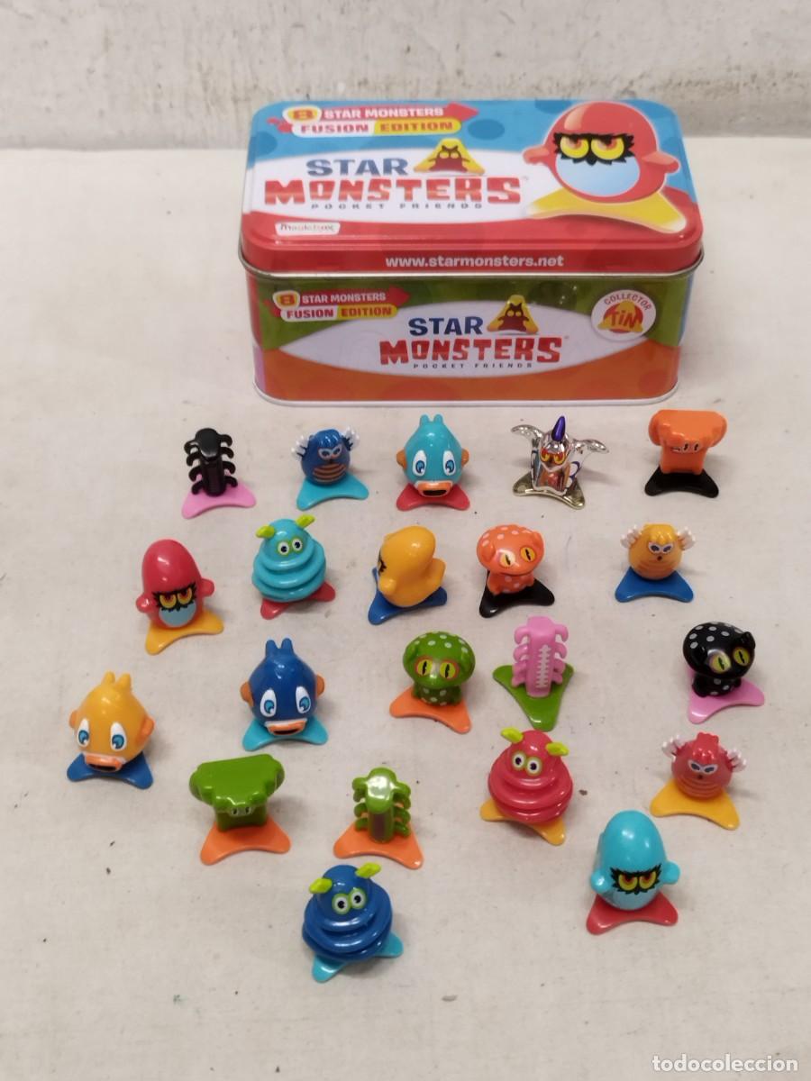 Figuras de Goma y PVC: Caja, lata Star Monsters. Con 21 figuras, mu&ntilde;ecos. Algunos fusi&oacute;n edition.