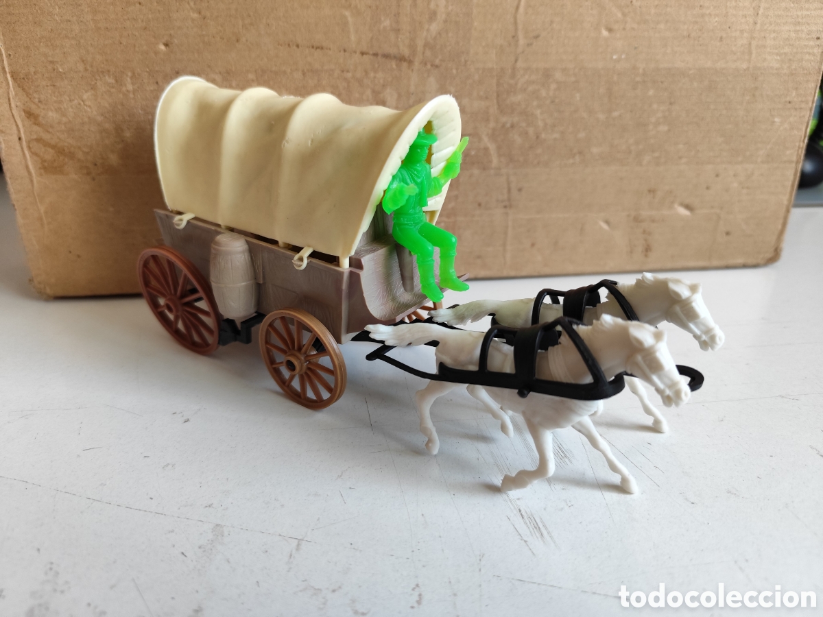 Figuras de Goma y PVC: Comansi Oeste. Carreta con Caballos