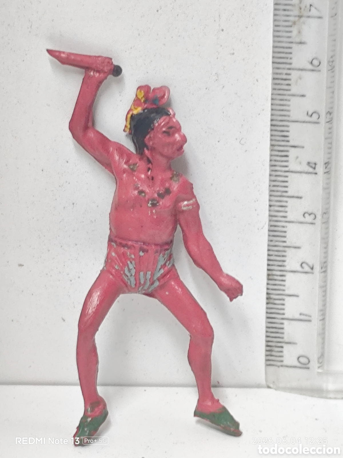 Figuras de Goma y PVC: Indio pech figura goma a&ntilde;os 60