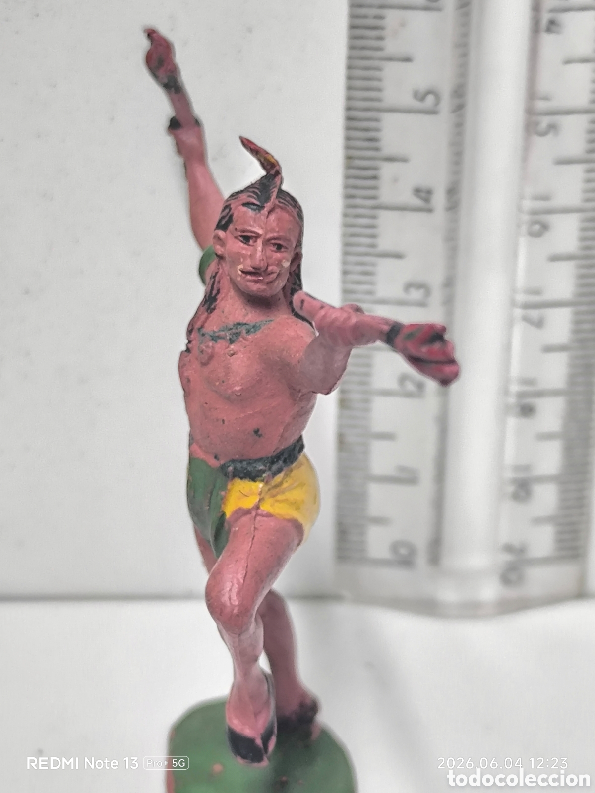 Figuras de Goma y PVC: Guerrero indio reamsa goma a&ntilde;os 60
